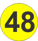 Number Forty Eight (48) Fluorescent Circle or Square Labels